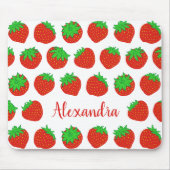 Mit Monogramm Red Strawberry Mousepad (Vorne)
