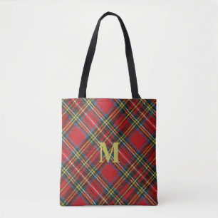 Mit Monogramm Red Tartan Kariert Tasche