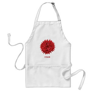 Mit Monogramm Red Watercolor Blume Schürze