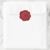 Mit Monogramm Red Wax-Siegel Runder Aufkleber (Tasche)