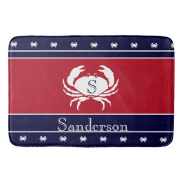 Mit Monogramm Red White Black Crab Kitchen Rug Badematte