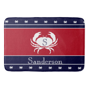 Mit Monogramm Red White Black Crab Kitchen Rug Badematte