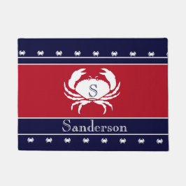 Mit Monogramm Red White Black Crab Kitchen Rug Fußmatte