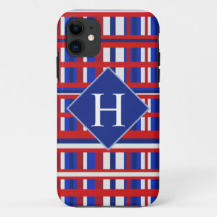 Mit Monogramm Red White & Blue Kariert Patriot Case-Mate iPhone Hülle