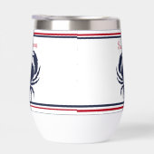 Mit Monogramm Red White Navy Blue Crab Nautic (Rechts)