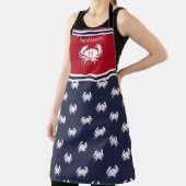 Mit Monogramm Red White Navy Blue Crab Nautic Apro Schürze (InSitu)