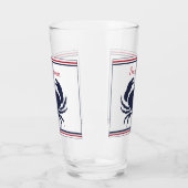 Mit Monogramm Red White Navy Blue Crab Nautical Gl Glas (Links)