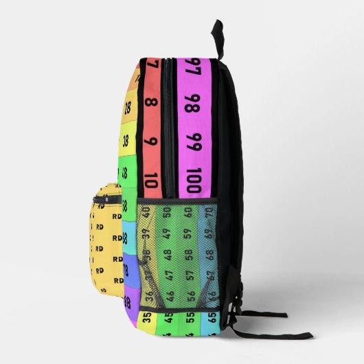 Mit Monogramm Regenbogen 100 Zahlen Übersicht Math Bedruckter Rucksack (Rechts)