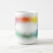 Mit Monogramm Regenbogenfarben Farbenfroh Abstrakt Kaffeetasse (Mittel)