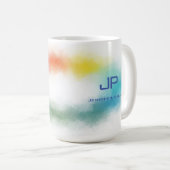 Mit Monogramm Regenbogenfarben Farbenfroh Abstrakt Kaffeetasse (VorderseiteRechts)