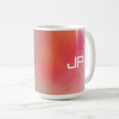 Mit Monogramm Regenbogenfarben Farbenfroh Abstrakt Kaffeetasse (VorderseiteRechts)