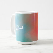 Mit Monogramm Regenbogenfarben Farbenfroh Abstrakt Kaffeetasse (Vorderseite Links)