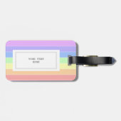Mit Monogramm Regenbogenfarbenmuster Gepäckanhänger (Rückseite horizontal)
