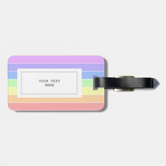 Mit Monogramm Regenbogenfarbenmuster Gepäckanhänger (Rückseite horizontal)