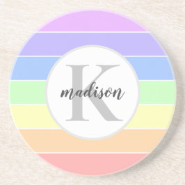 Mit Monogramm Regenbogenfarbenmuster Getränkeuntersetzer