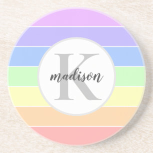 Mit Monogramm Regenbogenfarbenmuster Getränkeuntersetzer