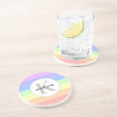 Mit Monogramm Regenbogenfarbenmuster Getränkeuntersetzer (Seite)