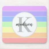 Mit Monogramm Regenbogenfarbenmuster Mousepad (Vorne)