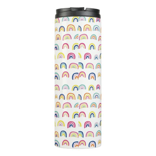 Mit Monogramm Regenbogenmädchen Thermosbecher (Rückseite)