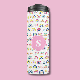 Mit Monogramm Regenbogenmädchen Thermosbecher