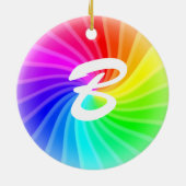 Mit Monogramm Regenbogenwirl Keramik Ornament (Hinten)