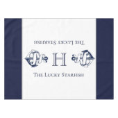Mit Monogramm Register der Navy Blue Anchor Coasta Tischdecke (Vorderseite (Horizontal))