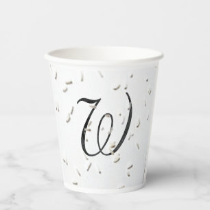 Mit Monogramm Reis- und Lovebirds-Papierbecher Pappbecher