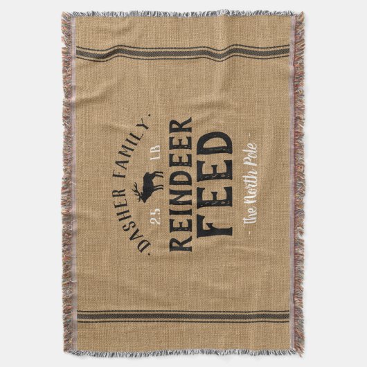 Mit Monogramm Rentier Füttre Grain Sack Decke (Vorderseite Vertikal)