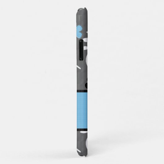 Mit Monogramm Retro Blue Floral Thema Case-Mate iPhone Hülle (Hinten/Rechts)