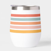 Mit Monogramm Retro Farbige Streifen Personalisier (Rechts)