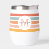 Mit Monogramm Retro Farbige Streifen Personalisier (Links)