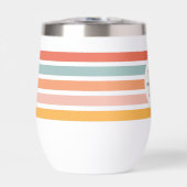 Mit Monogramm Retro Farbige Streifen Personalisier (Vorderseite)