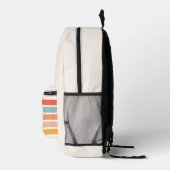 Mit Monogramm Retro Farbige Streifen Personalisier Bedruckter Rucksack (Rechts)