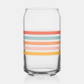 Mit Monogramm Retro Farbige Streifen Personalisier Dosenglas (Rückseite)