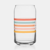 Mit Monogramm Retro Farbige Streifen Personalisier Dosenglas (Rechts)