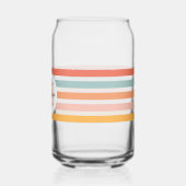 Mit Monogramm Retro Farbige Streifen Personalisier Dosenglas (Links)