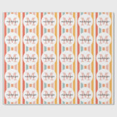 Mit Monogramm Retro Farbige Streifen Personalisier Geschenkpapier (Flach)