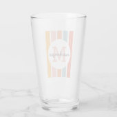Mit Monogramm Retro Farbige Streifen Personalisier Glas (Rückseite)