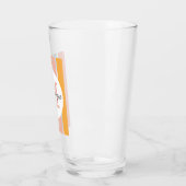 Mit Monogramm Retro Farbige Streifen Personalisier Glas (Links)
