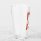 Mit Monogramm Retro Farbige Streifen Personalisier Glas (Rechts)
