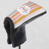 Mit Monogramm Retro Farbige Streifen Personalisier Golf Headcover (3/4 Vorderseite)