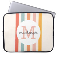 Mit Monogramm Retro Farbige Streifen Personalisier