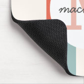 Mit Monogramm Retro Farbige Streifen Personalisier Mousepad (Ecke)