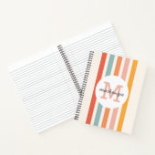Mit Monogramm Retro Farbige Streifen Personalisier Notizblock (Innenseite)