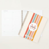 Mit Monogramm Retro Farbige Streifen Personalisier Planer (Anzeige)