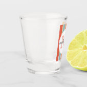 Mit Monogramm Retro Farbige Streifen Personalisier Schnapsglas (Links)
