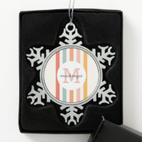 Mit Monogramm Retro Farbige Streifen Personalisier