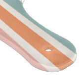 Mit Monogramm Retro Farbige Streifen Personalisier Schneidebrett (Ecke)