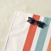 Mit Monogramm Retro Farbige Streifen Personalisier Strandtuch (Beispiel)