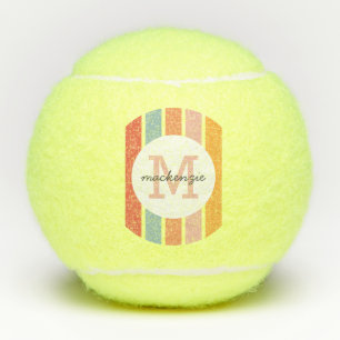 Mit Monogramm Retro Farbige Streifen Personalisier Tennisbälle